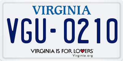 VA license plate VGU0210