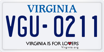 VA license plate VGU0211