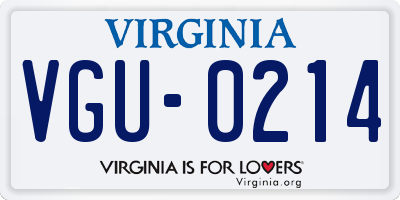 VA license plate VGU0214