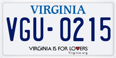 VA license plate VGU0215