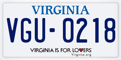 VA license plate VGU0218