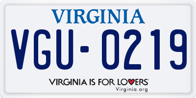 VA license plate VGU0219