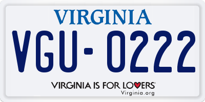 VA license plate VGU0222