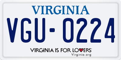 VA license plate VGU0224