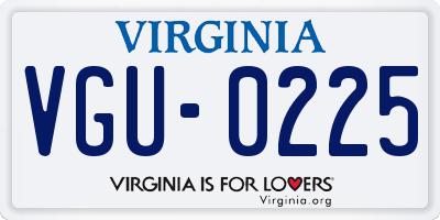 VA license plate VGU0225