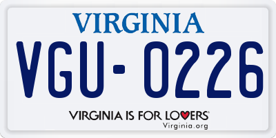 VA license plate VGU0226