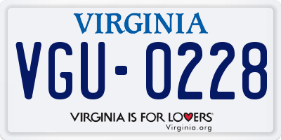 VA license plate VGU0228