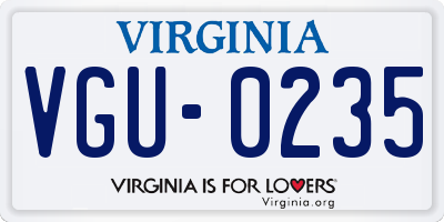 VA license plate VGU0235