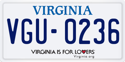 VA license plate VGU0236
