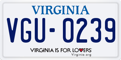 VA license plate VGU0239