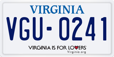 VA license plate VGU0241