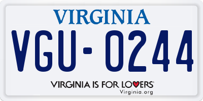 VA license plate VGU0244