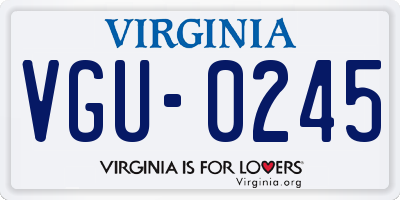 VA license plate VGU0245