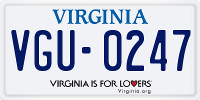 VA license plate VGU0247