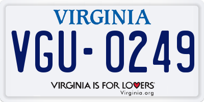 VA license plate VGU0249