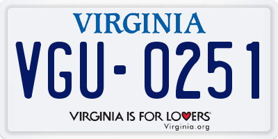VA license plate VGU0251