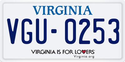 VA license plate VGU0253