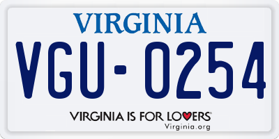 VA license plate VGU0254