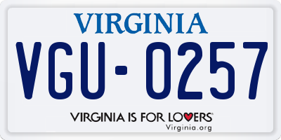 VA license plate VGU0257