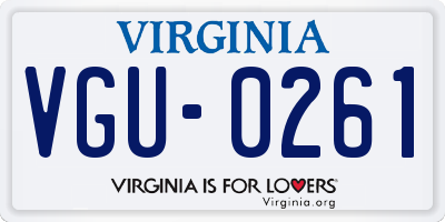 VA license plate VGU0261