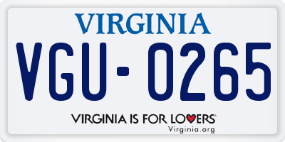 VA license plate VGU0265