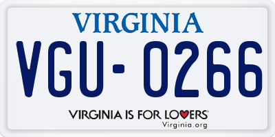 VA license plate VGU0266