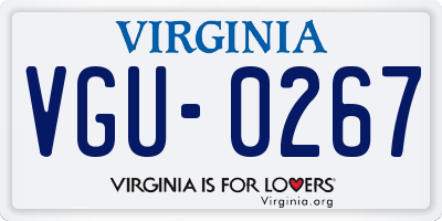 VA license plate VGU0267
