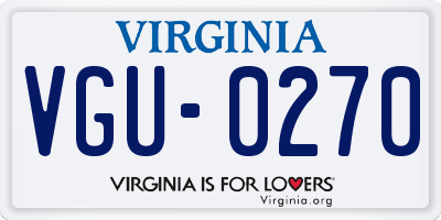 VA license plate VGU0270