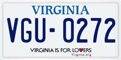 VA license plate VGU0272