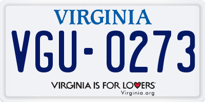 VA license plate VGU0273