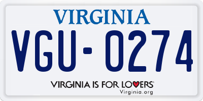 VA license plate VGU0274