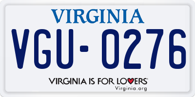VA license plate VGU0276