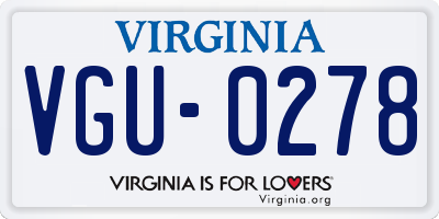 VA license plate VGU0278