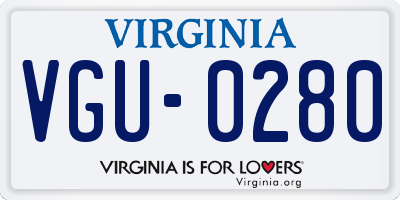 VA license plate VGU0280