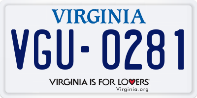 VA license plate VGU0281