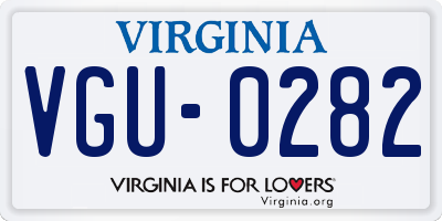 VA license plate VGU0282
