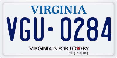 VA license plate VGU0284