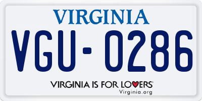 VA license plate VGU0286