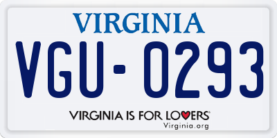VA license plate VGU0293