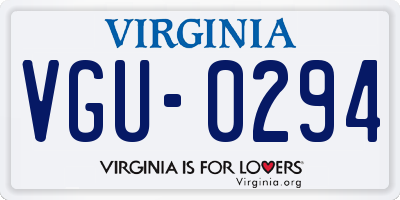 VA license plate VGU0294