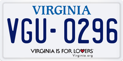 VA license plate VGU0296