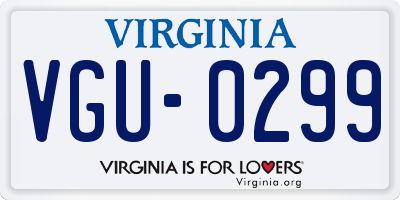 VA license plate VGU0299
