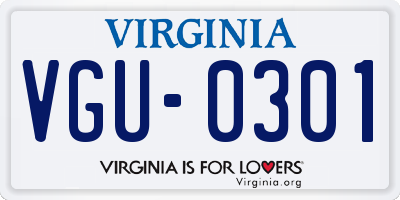 VA license plate VGU0301