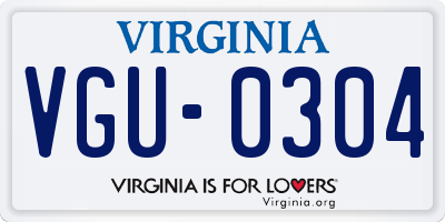 VA license plate VGU0304