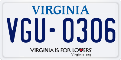 VA license plate VGU0306