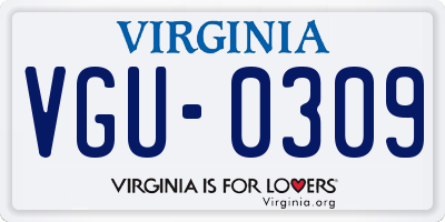 VA license plate VGU0309