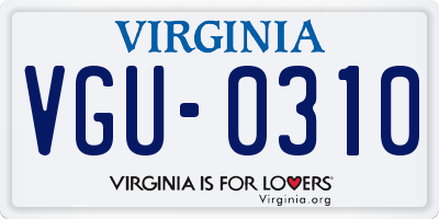 VA license plate VGU0310