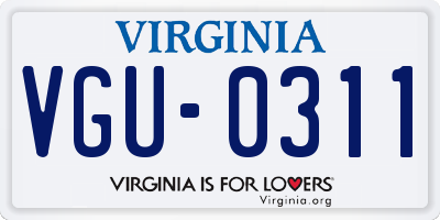 VA license plate VGU0311