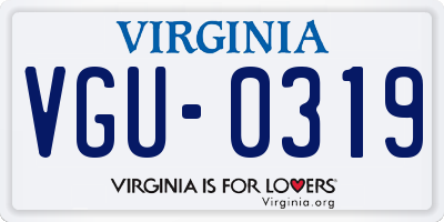 VA license plate VGU0319