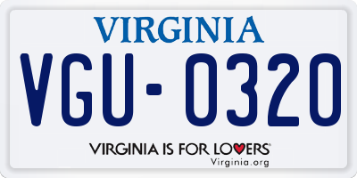 VA license plate VGU0320
